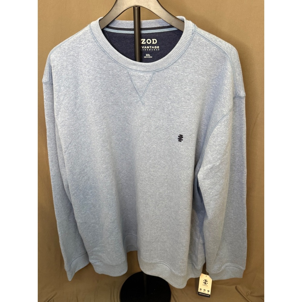 IZOD Advantage Performance Sweatshirt Mens XXL Blue Heather Fleece Pullover